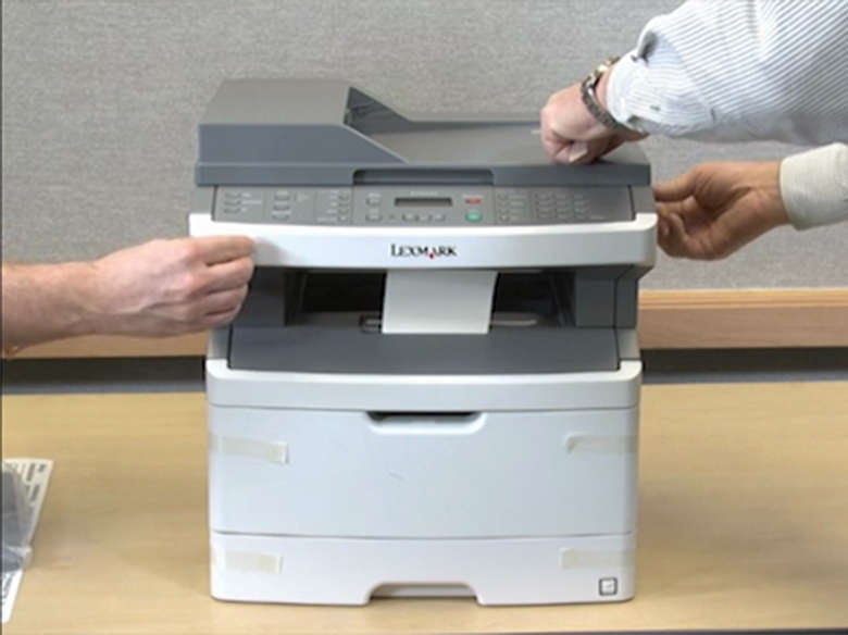 Remove the protective tape and packaging from the printer
